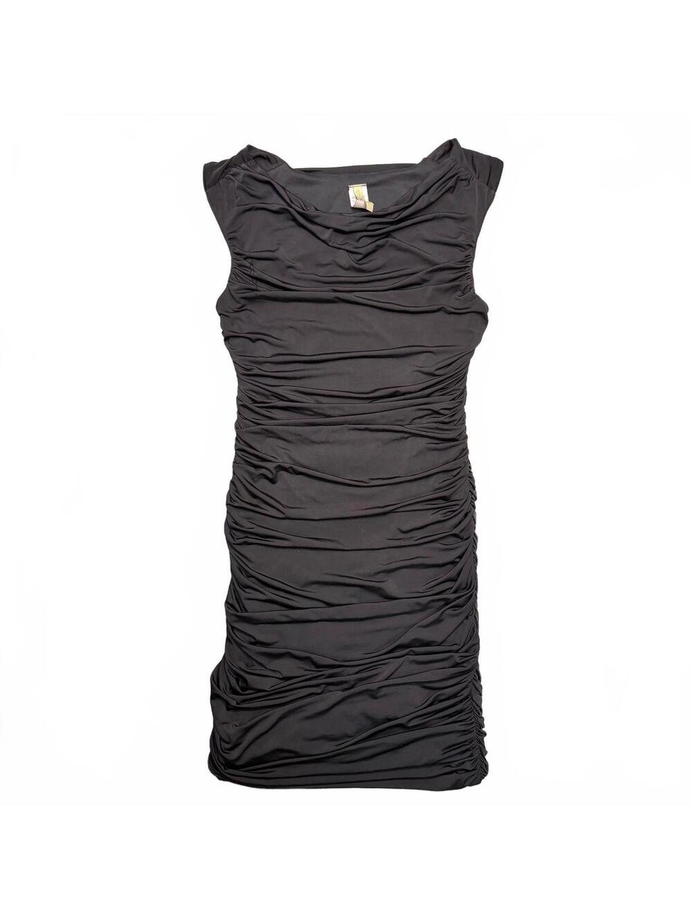Women’s Medium Black Ruched Sleeveless Dress
